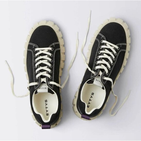 Eytys Odessa Canvas Sneakers Size 39 US 8.5 Womens Black $210 - Picture 13 of 15